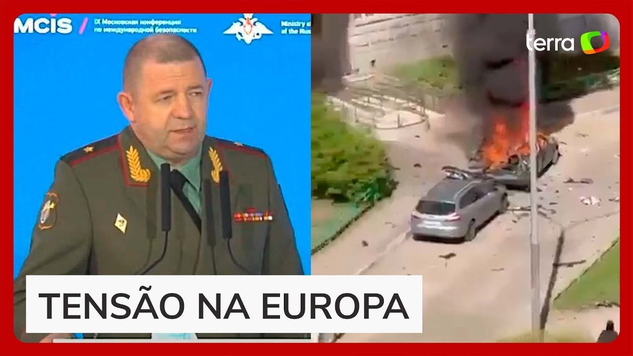 Vídeo mostra carro-bomba em chamas após explosão matar general na Rússia