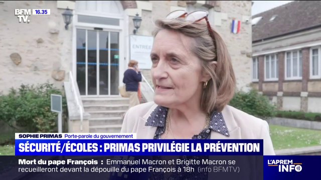 Portiques à l'école: la porte-parole du gouvernement, Sophie Primas, souhaite des actions de prévention