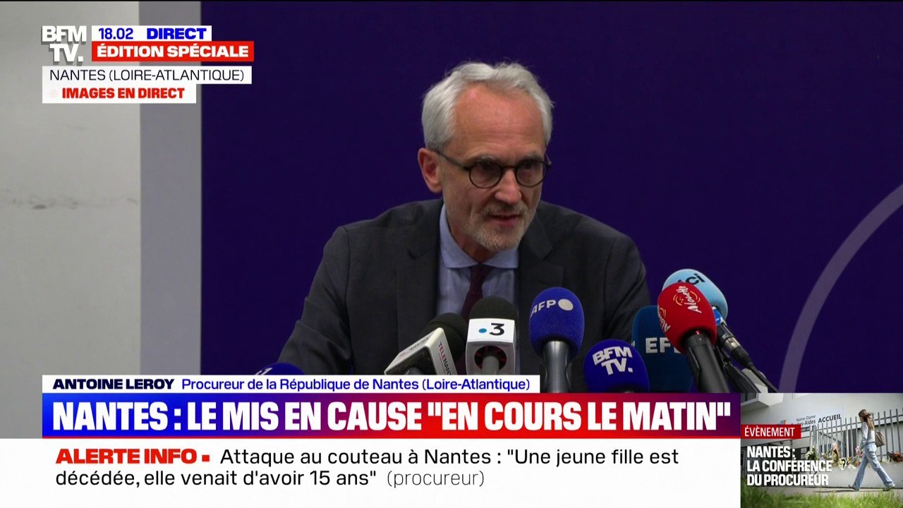 Attaque au couteau à Nantes: "Au cours de cette période dans les toilettes, il se scarifie avec son couteau sur le front", affirme le procureur de la République de Nantes