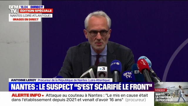 Attaque au couteau dans un lycée à Nantes: le suspect a intégralement masqué son visage, indique le procureur