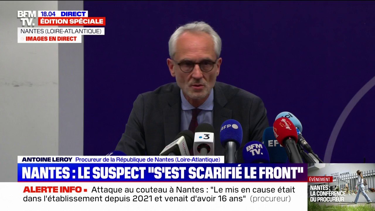 Attaque au couteau dans un lycée à Nantes: le suspect "a intégralement masqué" son visage, indique le procureur