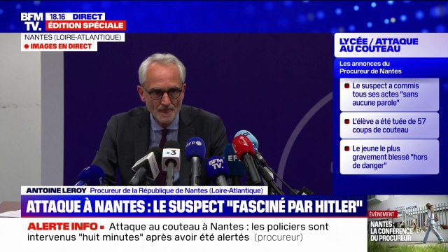 Attaque au couteau dans un lycée à Nantes: la dernière victime est hors de danger , indique le procureur