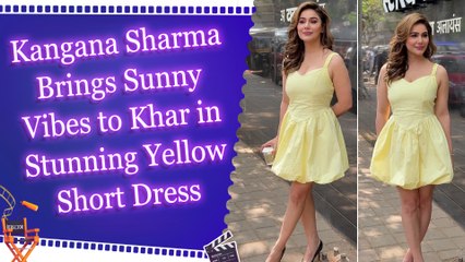 Kangana Sharma Brings Sunny Vibes to Khar in Stunning Yellow Short Dress