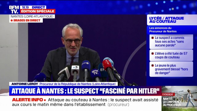 Attaque au couteau dans un lycée à Nantes: le commissariat de police a pu procéder à pas moins de 70 auditions , indique le procureur