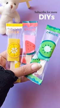 HOMEMADE ERASER 😱😍 DIY Ice-cream Eraser _ Craft for school #diy #art #craft #squidgame