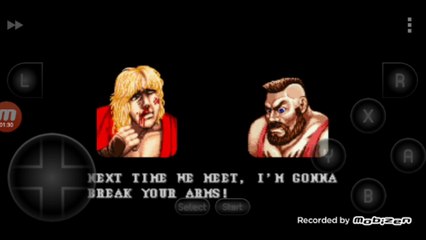 Street Fighter II Turbo: Hyper Fighting Ken vs Zangief Ken é derrotado por Zangief