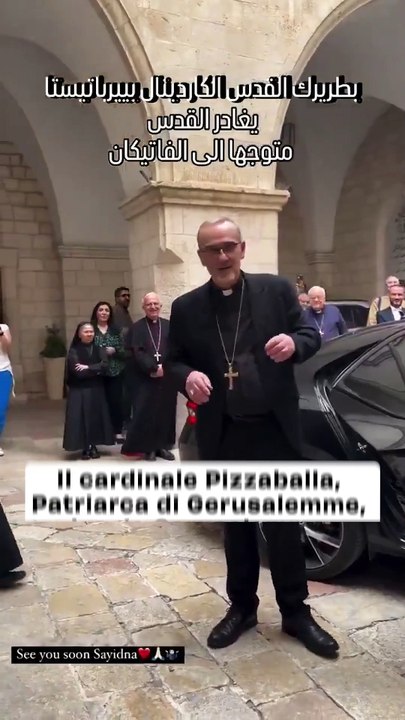 Il cardinale Pizzaballa, Patriarca di Gerusalemme, lascia Gerusalemme diretto a Roma