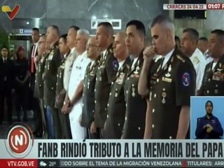 Caracas | Fuerza Armada rinde tributo a la memoria y legado del papa Francisco