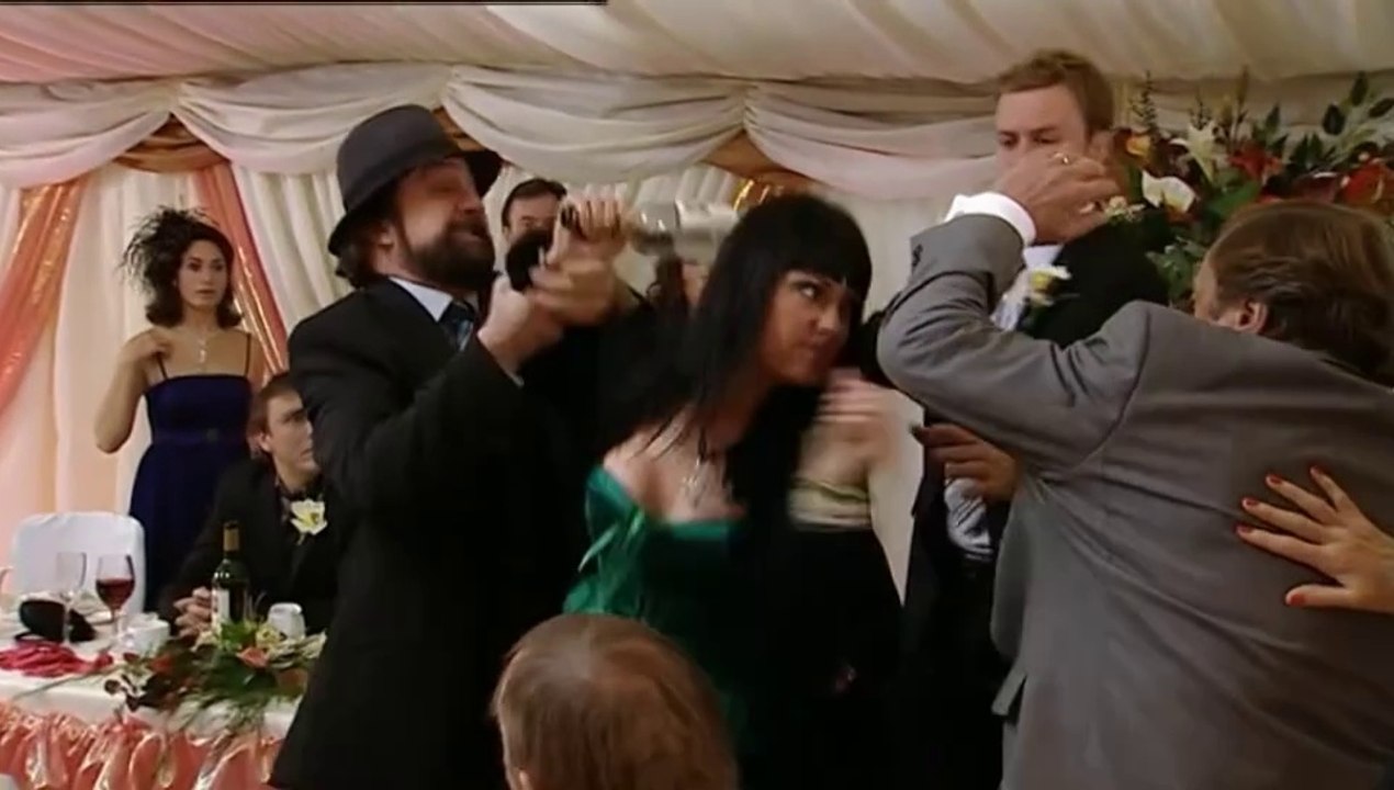 Emmerdale Chas Chucks a Drink at Alexa McGarrell/Chas vs Tom King Snr 25th December 2006