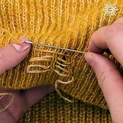A brilliant way to fix a hole in your sweater! 💯