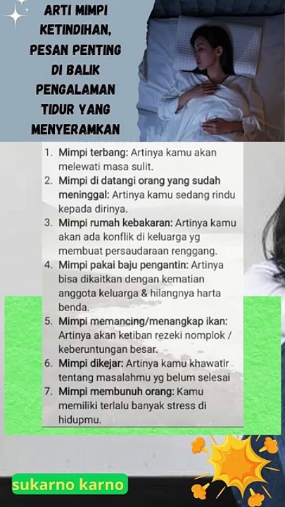 ARTI DARI BERBAGAI MIMPI  yang  jarang kita sadari #unikpedia