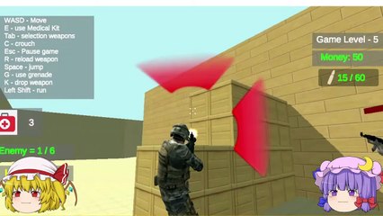 [Slow Game Commentary] Patchouli and Fran try out a soldier sniper game at level 5 and level 8