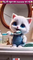 🙀चिंटू की स्कूल बस monster बन गई🤯||#cat #catlover #catshorts #anime #animals #funny #ytshorts
