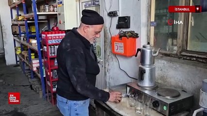 Sultangazi'de depreme çay doldururken yakalandı