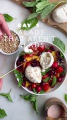 Day 1: Peach Burrata & Cherry Salad 🍒 | Non-Lettuce Salad Series 🙌🏼 #nutritionbymeagan
