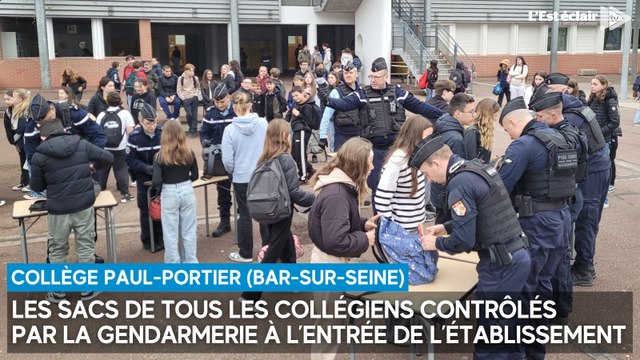 Les sacs de tous les élèves contrôlés par la gendarmerie au collège Paul-Portier de Bar-sur-Seine