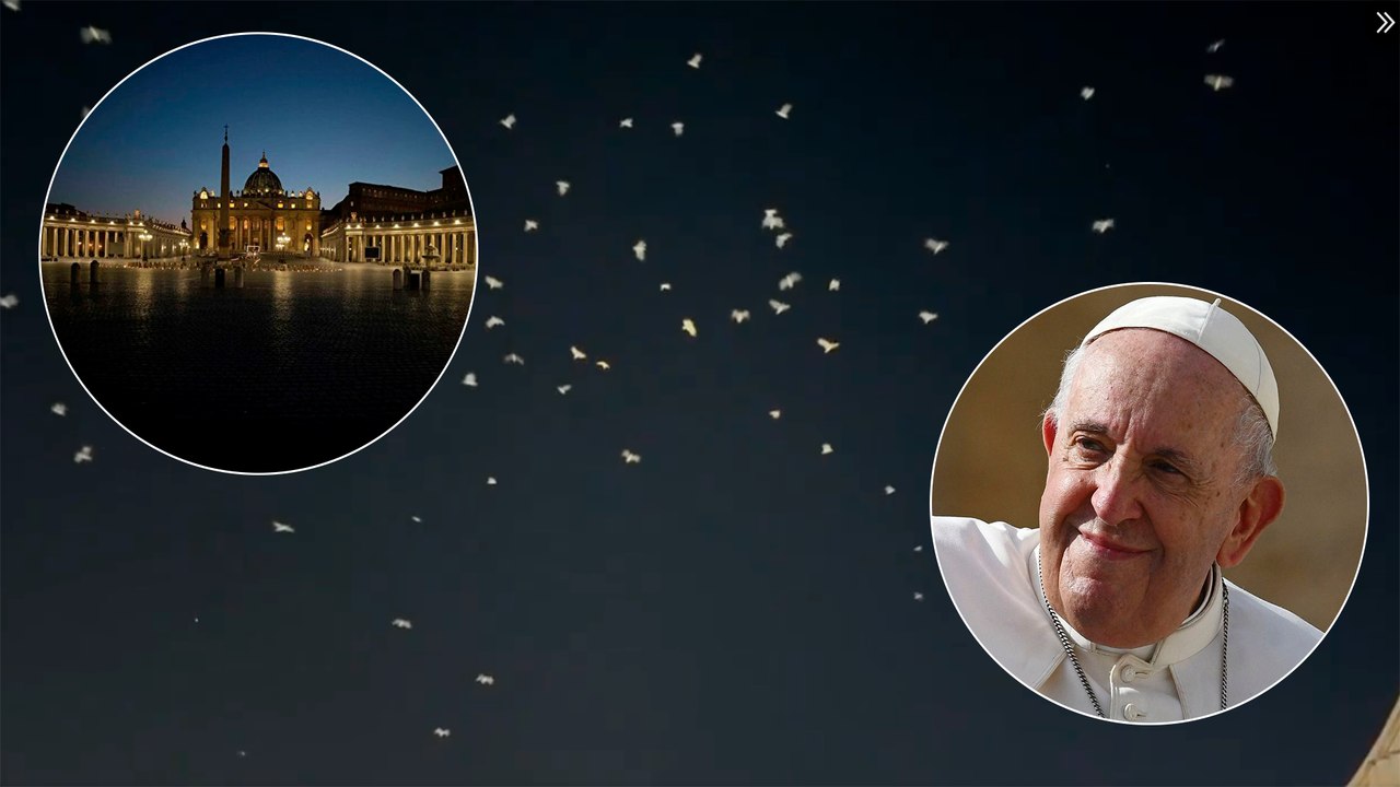 Papa Francisco es despedido por decenas de palomas blancas que sobrevuelan El Vaticano