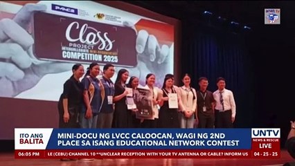 Mini-docu ng LVCC Caloocan wagi ng 2nd place sa isang educational network contest