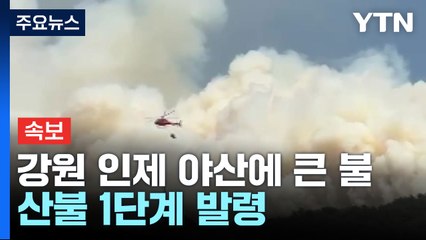 강원 인제 야산에서 산불...'산불 1단계' 발령 / YTN