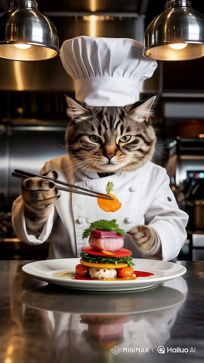 Black cat eating food in restaurant | Shorts | #aicat