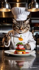 Black cat eating food in restaurant | Shorts | #aicat