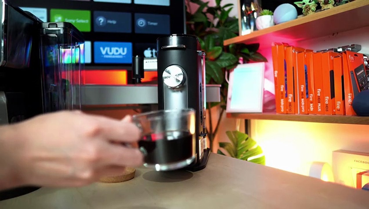 Ninja Pods & Grounds Single-Serve Coffee Maker, K-Cup Pod Compatible, Brews Grounds, Compact Design, 56-oz. Reservoir, 6-oz. Cup to 24-oz. Travel Mug Brew Sizes, Iced Coffee Maker, Stone, PB041ST