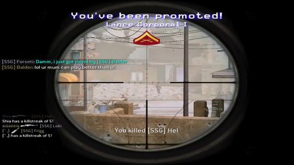 Cod 4 20+ Killing Spree Sniper Shots and air strike Part 2