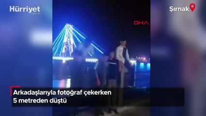 Arkadaşlarıyla fotoğraf çekerken 5 metreden düştü