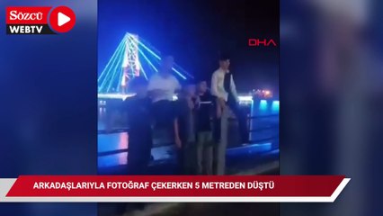 Arkadaşlarıyla fotoğraf çekerken 5 metreden düştü