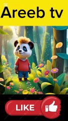 Cute panda cub and carcodel