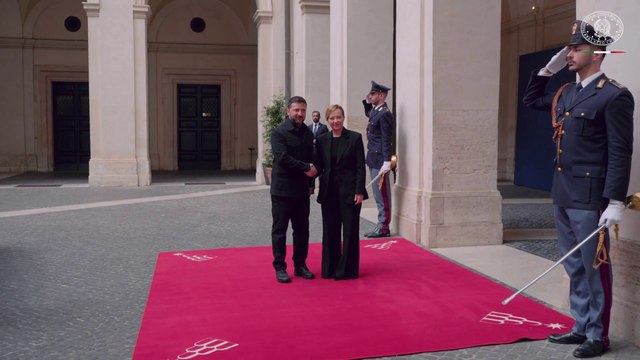 Meloni riceve presidente ucraino Zelensky a Palazzo Chigi