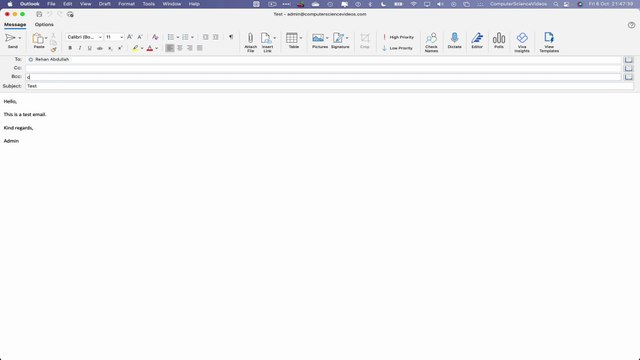 How to SEND a BCC Email On Your Microsoft Outlook Account Using a Mac Computer - Basic Tutorial New
