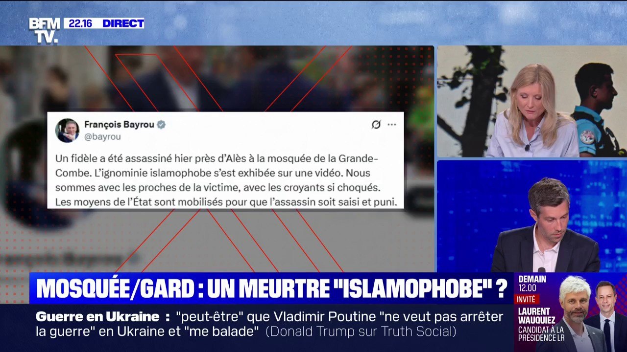 Meurtre dans une mosquée dans le Gard: le Premier ministre François Bayrou dénonce une "ignominie islamophobe"