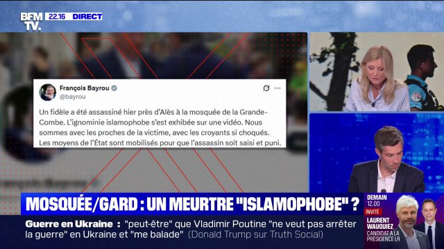 Meurtre dans une mosquée dans le Gard: le Premier ministre François Bayrou dénonce une ignominie islamophobe