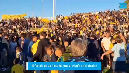 Festejo de La Plata RC tras el clásico platense del rugby