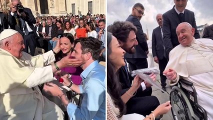 La proposta di matrimonio davanti a Papa Francesco