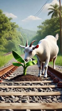 How to grow bananas plant | Goat and Train story 😱 #facebookviral #foryouシ #BunnyAdventure #trend #amazingfacts #animation #indian #bestoftheday #trending #explore #cartoon #Amazing #shorts #AI #duck #animals @follwer @Highlights @everyone @Facebook
