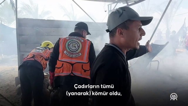 İsrail ordusu, Han Yunus'ta yerinden edilmiş Filistinlilerin sığındığı çadırları hedef aldı