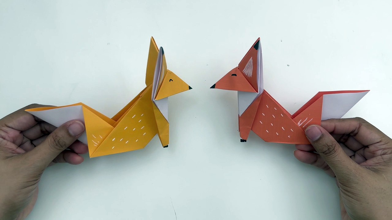 How To Make Easy Paper FOX For Kids / ORIGAMI FOX / Paper Craft Easy / KIDS crafts / EASY ORIGAMI
