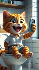 Phone drops in a toilet.. 😳   #kids #cat #cute #funny #shorts