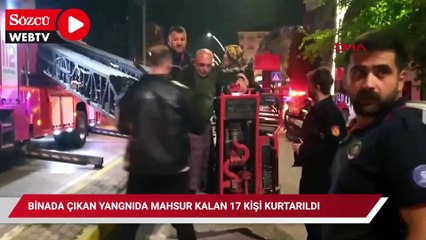Kocaeli’de binada çıkan yangnıda mahsur kalan 17 kişi kurtarıldı