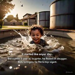 Five Years Old Boy Falling Into The Water Tank