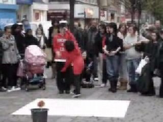 George Sampson dances in Manchester Streets