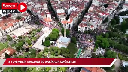 8 ton mesir macunu 20 dakikada dağıltıldı