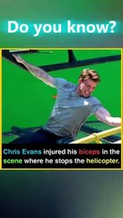 Chris Evans Injured His Biceps During Iconic Helicopter Scene! 😱