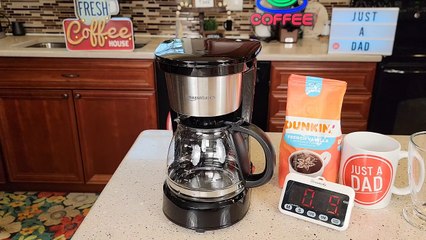 Amazon Basics Coffee Makers, 5-Cup Coffee Machines with Reusable Filter, Coffee Pots, Black & Stainless Steel
