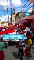 "Fuera la Barrick Gold": Marcha pacífica por 60 años de la Revolución de Abril