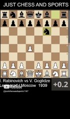 Ilya Rabinovich checkmates Goglidze with a Knight and a Bishop