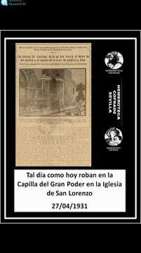 Tal día como hoy roban en la Capilla del Gran Poder en la Iglesia de San Lorenzo en 1931