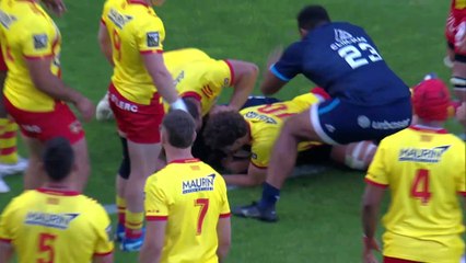 TOP 14 - Essai de Lenni NOUCHI (MHR) - Montpellier Hérault Rugby - USA Perpignan